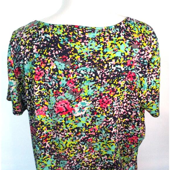 Notations Women's Short Sleeve Multi Color Stretch Shirt Size XL - Picture 6 of 11